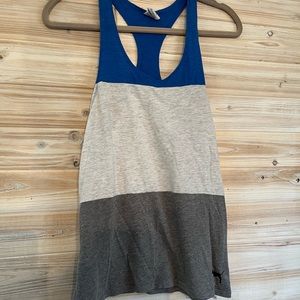 Victorias Secret Pink Colorblock Tank racerback Blue Gray